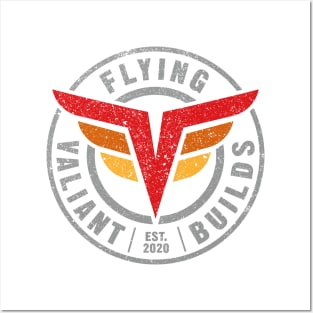 Flying Valiant Builds (Full Color Grunge - White) Posters and Art